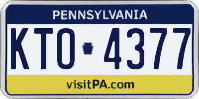 PA license plate KTO4377
