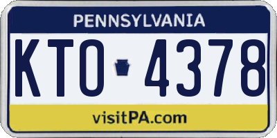 PA license plate KTO4378