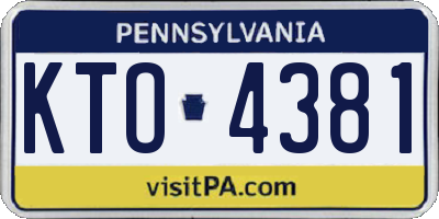 PA license plate KTO4381