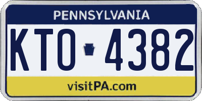 PA license plate KTO4382