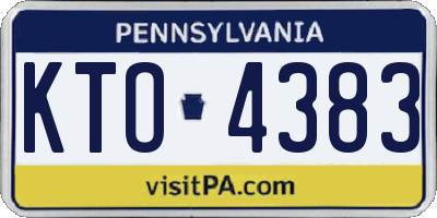 PA license plate KTO4383