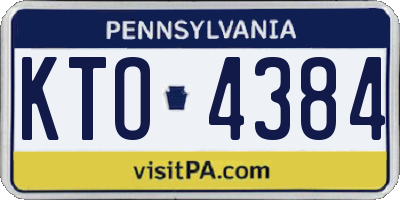 PA license plate KTO4384