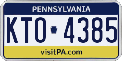 PA license plate KTO4385