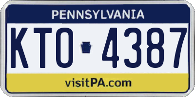 PA license plate KTO4387