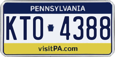 PA license plate KTO4388