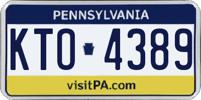 PA license plate KTO4389