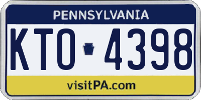 PA license plate KTO4398