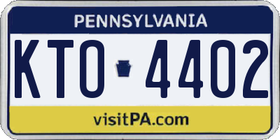PA license plate KTO4402