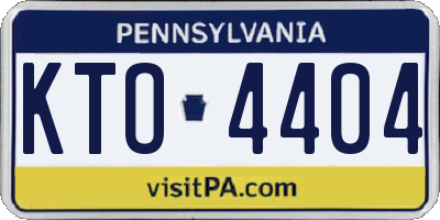 PA license plate KTO4404