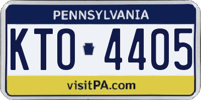 PA license plate KTO4405