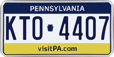 PA license plate KTO4407