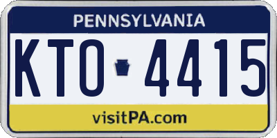 PA license plate KTO4415