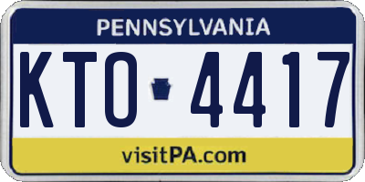 PA license plate KTO4417