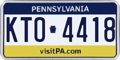 PA license plate KTO4418
