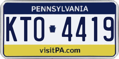 PA license plate KTO4419