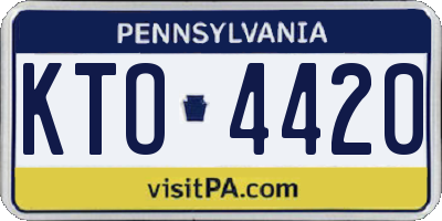 PA license plate KTO4420