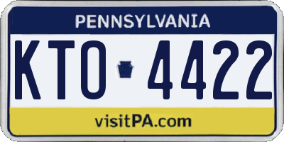 PA license plate KTO4422