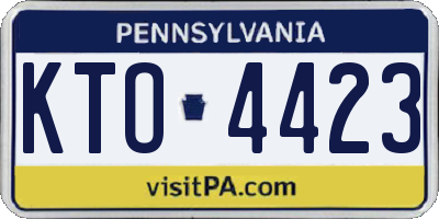 PA license plate KTO4423