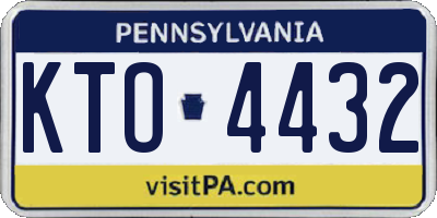 PA license plate KTO4432