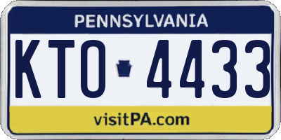 PA license plate KTO4433