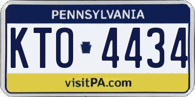 PA license plate KTO4434