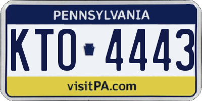 PA license plate KTO4443