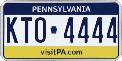 PA license plate KTO4444