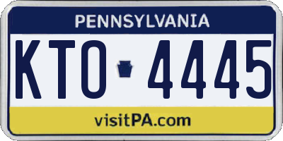 PA license plate KTO4445
