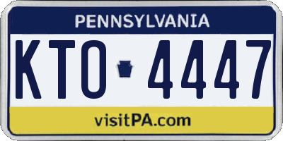 PA license plate KTO4447