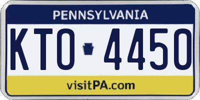 PA license plate KTO4450