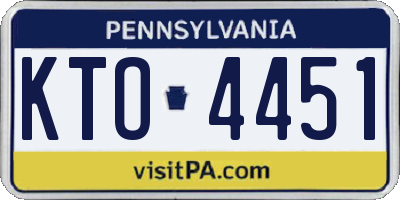 PA license plate KTO4451