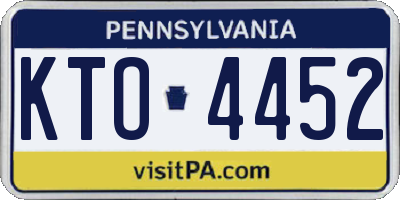 PA license plate KTO4452