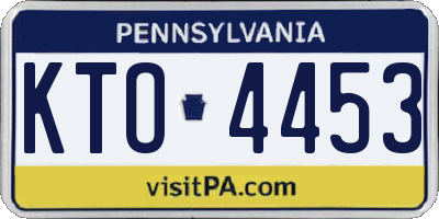 PA license plate KTO4453