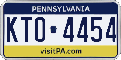 PA license plate KTO4454