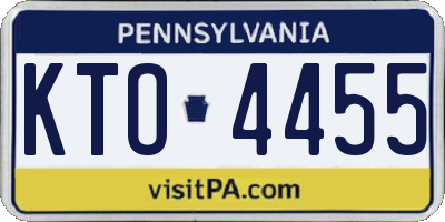 PA license plate KTO4455
