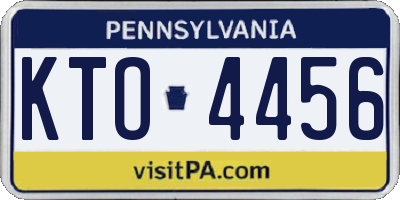 PA license plate KTO4456