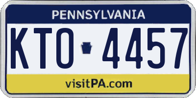 PA license plate KTO4457