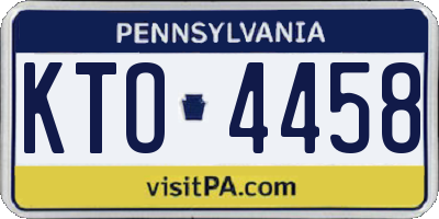 PA license plate KTO4458
