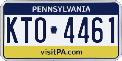 PA license plate KTO4461