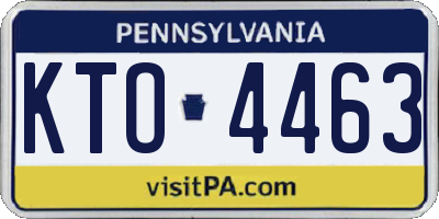 PA license plate KTO4463