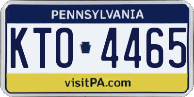 PA license plate KTO4465