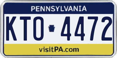 PA license plate KTO4472