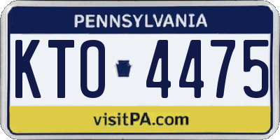 PA license plate KTO4475