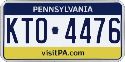 PA license plate KTO4476