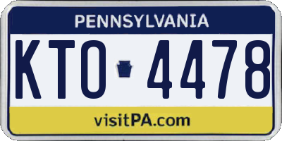 PA license plate KTO4478
