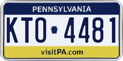 PA license plate KTO4481