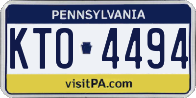 PA license plate KTO4494