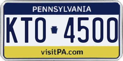 PA license plate KTO4500