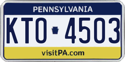 PA license plate KTO4503