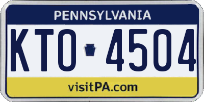PA license plate KTO4504